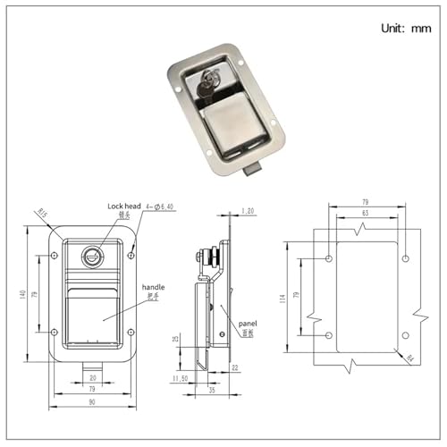 Serrure de boîte de distribution en acier inoxydable résistant pour boîtier de commande