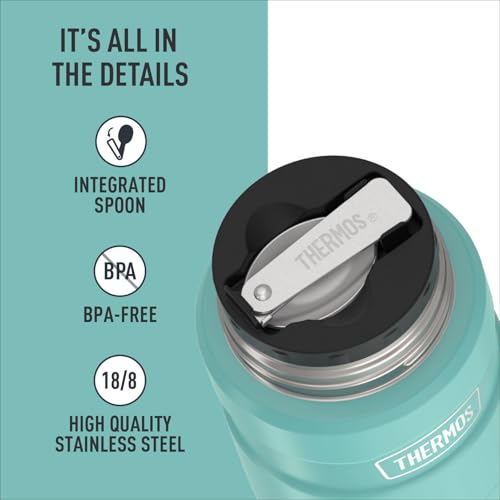 Image of THERMOS Stainless King Vacuum-Insulated Food Jar with Spoon, 16 Ounce, Matte Teal