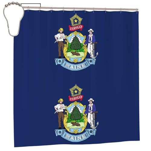 Rideau de douche Maine 183x183 en polyester avec 12 oeillets