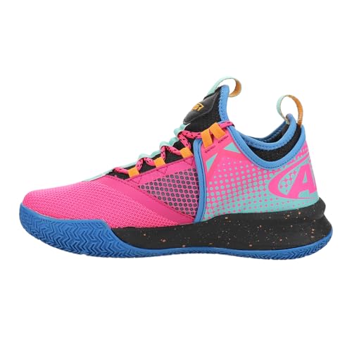 AND1 Kid's Charge Jr Basketball Shoes (Pink Brilliant Blue Black, US Footwear Size System, Big Kid, Numeric, Medium, 5.5)3