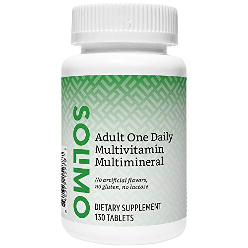Amazon Brand - Solimo Adult One Daily Multivitamin Multimineral, 130 Tablets, Four Month Supply