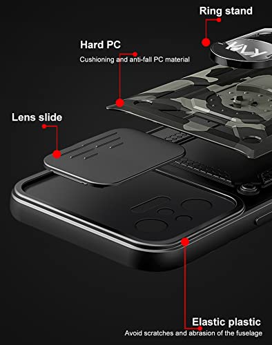 Image of Kapa Tank Back Cover for Redmi Note 10 Pro /Note 10 Pro Max, Inbuilt Ring + Slider [Military Grade Protection] Shockproof Lens Protection Case (Black)