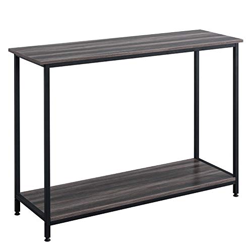 AMOAK Console Table, Sofa Table, Entryway Table, for Entryway, Living Room, 2-tie Shelf, Rustic Brown