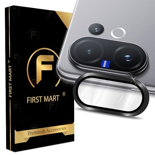 Image of FIRST MART Black Camera Ring Guard Protector for Vivo V60 and V60e | Tempered Glass with Metal Alloy Rings, HD Clear, Scratch Resistant, Case-Friendly | Pack of 1