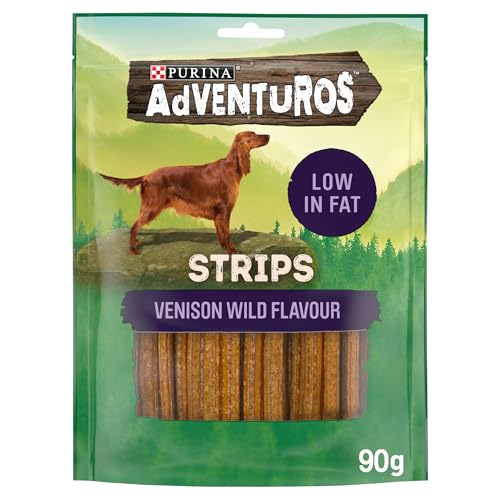 ADVENTUROS Strips Venison Dog Treats 90g (Pack of 6)