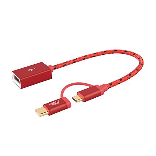 CableCreation Micro USB & Type C to USB 2.0 Female Adapter Cable, 0.6ft