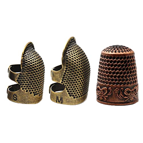 Quilten Fingerhut Fingerschutz Fingerspitze Fingerhut Einstellbare Nähen Fingerhut Fingerspitze Protector Einstellbare,3 Stück,Finger Metall Schild Schutz zum Nähen Stickerei Handarbeit Handarbeit Cover