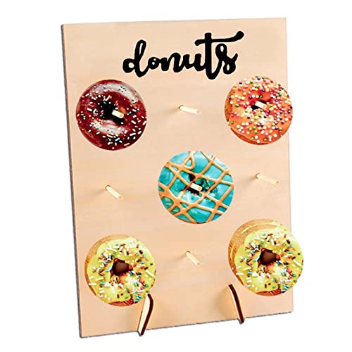 Soporte de Madera para Donuts, Expositor Donuts Reutilizable Soporte Donuts Boda para 9 Agujeros Rosquilla Tablero de Rosquilla para Fiesta Cumpleaños Boda Suministros Restaurantes