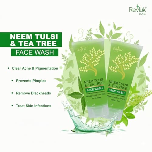 Image of inchPureTrio Neem Tulsi Tea Tree Facial Cleanser - Deep Clean & Acne Defense Formula inch Pack Of 2