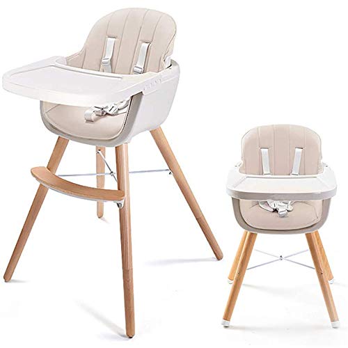 TureFans tronas para bebé, tronas de Bebe, Trona evolutiva, 2 Alturas, Mesa pequeña Ajustable, Patas de Madera de Haya Resistente (CW248024_02)