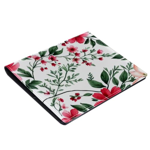 Funda de libro reutilizable de piel sintética lavable para cuadernos grandes de flores 3