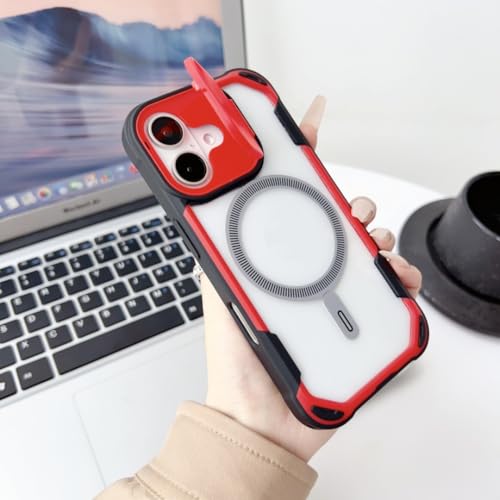 Coque iPhone 15 transparente rouge pour recharger sans fil au bureau ou en voiture