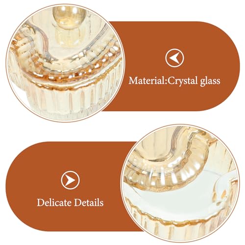 Contenedor para uñas de vidrio 2pcs color dorado claro miniatura 3