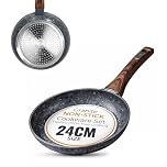 HOUSZY Non-Stick Frying Pan for Induction Hobs –24cm- Non-Stick Granite Coating Skillet with Bakelite Handle, Scratch-Resistant, Less Oil Cooking