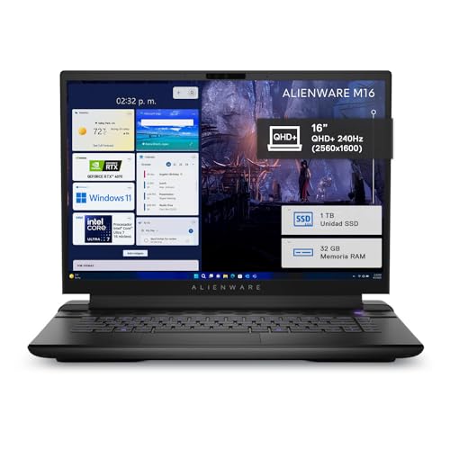 Laptops, Personal Computer Dell Laptop Gaming Alienware AM16R2 16' Ultra 7 32G 1TB Nvidia RTX 4070, Negro
