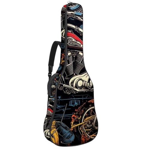 Housse guitare basse moto rétro 114cm et électrique étanche en tissu Oxford