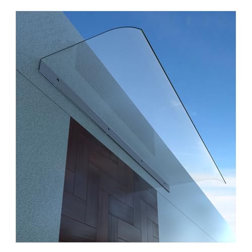 Toldo de policarbonato transparente para puerta, protección UV, lluvia y nieve, puerta delantera, patio, porche, balcón, refugio, persiana solar, cubierta de techo, 50 x 310 cm