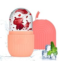 Ice Roller, Eisroller Gesicht, Silikon Eis Gesichtsroller, Ice Roller Gesicht,Wiederverwendbar Facial Ice Face Roller für Pore Verkleinern, Falten Aufhellen, Hautpflege (Rosa)