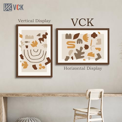 Image of VCK 24x36 Poster Frame Solid Wood brown 3 Pack Picture Frames 24 x 36 Inches with Wall Mounting Hanging
