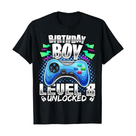 Level 8 Unlocked Video Game 8th Birthday Gamer Gift Boys T-Shirt Cover