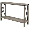 Walker Edison Sedalia Modern Farmhouse Metal X Entry Table, 46 Inch, Grey