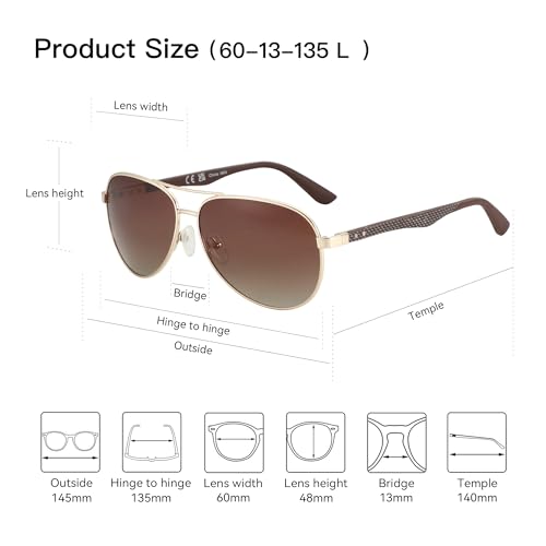 Image of ZENOTTIC Polarized Aviator Sunglasses for Men Carbon Fiber Temple Pilot Sun Glasses with Mirrored Lens UV Protection