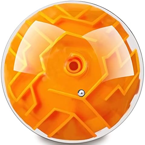 3D Gravity Maze Ball,Memory Sequential Puzzle Ball for White Elephant Gifts,Brain Teasers Game Toy Gifts for Kids,Students,Teens,Adults,Orange Cover