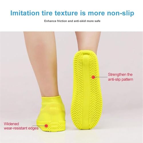Cubrecalzados antideslizantes impermeables, para lluvia, reutilizables y plegables, para hombres y mujeres, para ciclismo al aire libre, campamento y viajes (talla pequeña, blanco) miniatura 3
