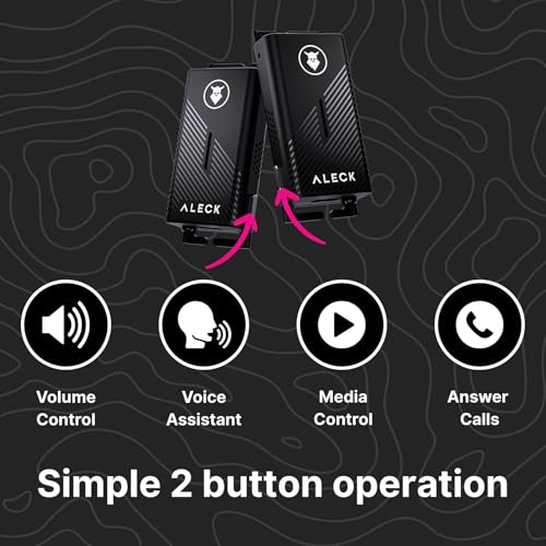 ALECK Punks Wireless Bluetooth Bike Helmet Speakers - Premium Open Ear Audio, Hands-Free Calls, 2-Button Operation, Fits All Open Face Helmets - Ideal for Bicycling, Climbing, Equestrian, Dirt Biking