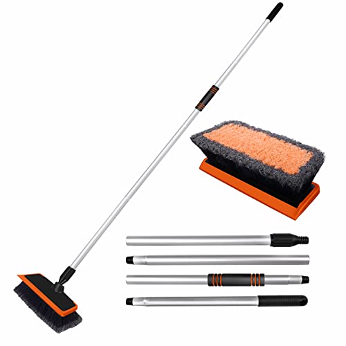 CityMoka Brosse de Lavage de Voiture à Long Manche 45-160cm avec tête de raclette,Ensemble de Longueur réglable pour l'équipement de Lavage de Voiture pour Les Voitures, caravanes, camions etc.