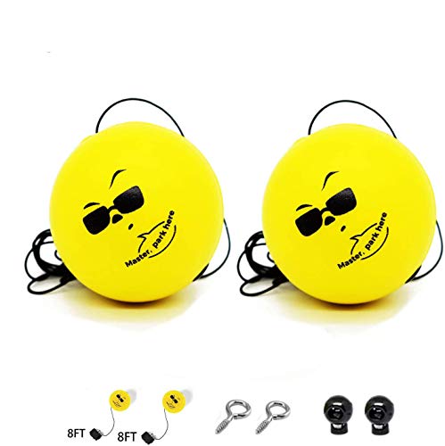 Double Garage Parking Aid | Ball Guide System,Parking Assistant kit Includes 2 retracting Ball with rope,2 adjustable clip and 2 hooks,Perfect Garage Car Stop Indicator for all Vehicles