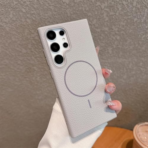 Coque Galaxy S24 cuir litchi gris accessoire urbain quotidien