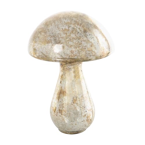 Deco 79 Glass Mushroom Handmade Decorative Sculpture Glossy Weathered Home Decor Statues, Set of 2 Accent Figurines 12", 10"H, Champagne by Deco 79 - Image 9