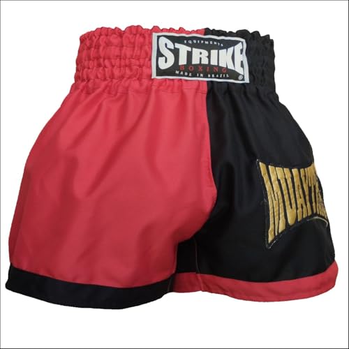 Shorts Muay Thai Strike Boxing Bermuda Calção Modelo Tailandês Bordado (BR, Alfa, GG, Plus Size, Reg