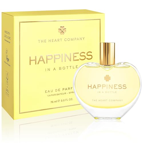 Happiness in a Bottle - Zitrus Eau de Parfum für Frauen - Frischer Duft mit Bergamotte - Veganes Damen-Parfüm im Herzflakon - Gute Laune in 75 ml