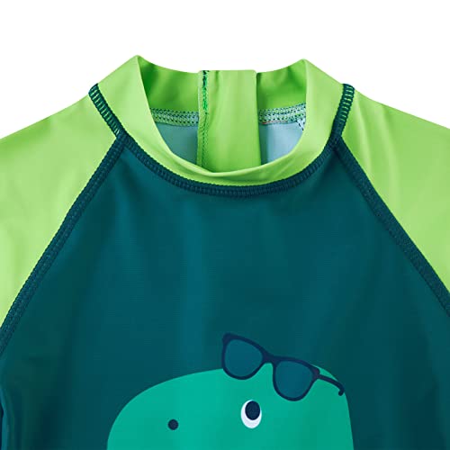 ADUKIDE 3-6 Months Swimsuit Boy Dinosaur Baby Rash Guard Bathing Suit Green Long Sleeve One Piece Swimwear Beach Sunsuit Quick Dry