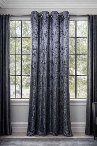 Image of Grey Velvet Blackout Curtain for Door & Window, 8 Feet Long, 70% Room Darkening, Thermal Insulated Heavy Drape, Soft Velvet Fabric, Set of 2 (2 Panels, 243 * 121cm, Grey)