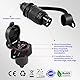 Yuanjoy 12v 24v KFZ Anhänger Stecker Steckdose 3 polig Satz - DIN 9680 - Schwarz - Wasserdicht