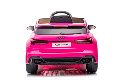 Kinderfahrzeug - Elektro Auto Audi RS6 - lizenziert - 12V7AH Akku und 2 Motoren- 2,4Ghz + MP3 + Leder + Eva (Pink)