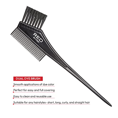 Red by Kiss Kit de coloração de cabelo, tigela de mistura de tintura de cabelo e pincel de corante,