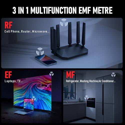 Image of YOJOCK EMF Meter,3 in 1 EMF Detector Electromagnetic Field Radiation Detector for EF,MF,RF,WiFi Signal,EMF Reader for Home EMF Inspections,Office,Outdoor,Ghost Hunting