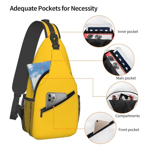 Bolso Pequeño Bandolera para Hombre y Mujer Amarillo miniatura 4