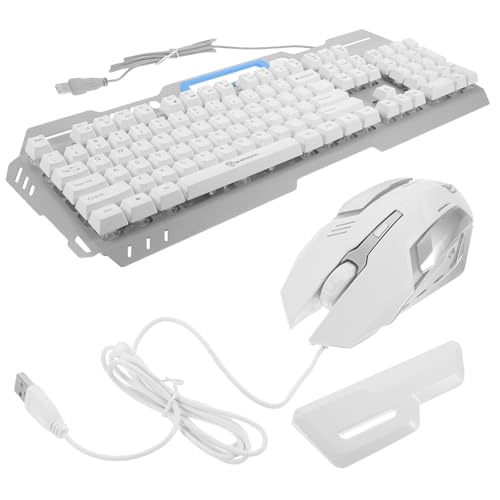 Teclado y ratón inalámbrico de metal con acabado premium plata para un escritorio elegante