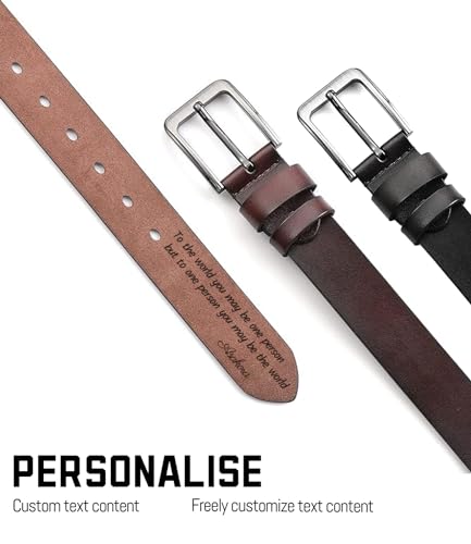 Asakora Personalized Belts for Men, Custom Name Engraved Leather Belts for Husband Dad Boyfriends Grooms Father Day Gifts4