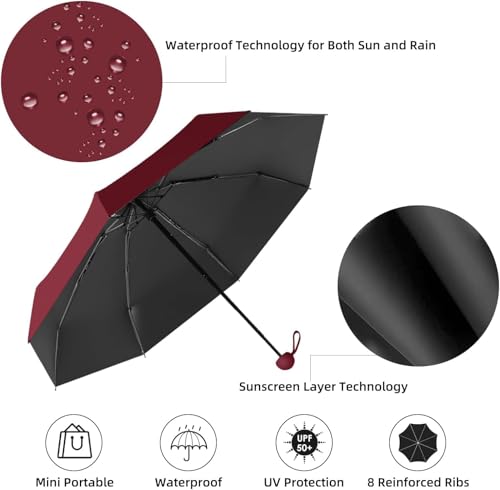 Image of Umbrella for Women | Umbrellas for Men | UV Coated 3 Fold Umbrella for Rain with Auto Open and Close Small Printed Folding Travel-Foldable Windshield