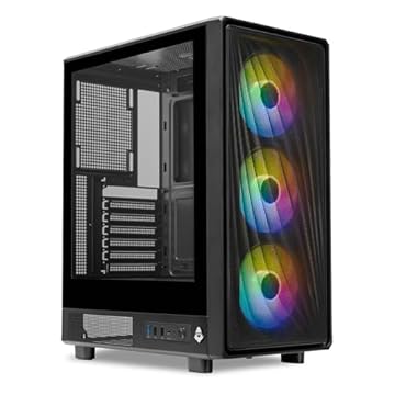 Gabinete Gamer Mancer Narok X, Mid-Tower, Lateral de vidro, Com 3 Fans, Preto, MCR-NRKX-BK3F
