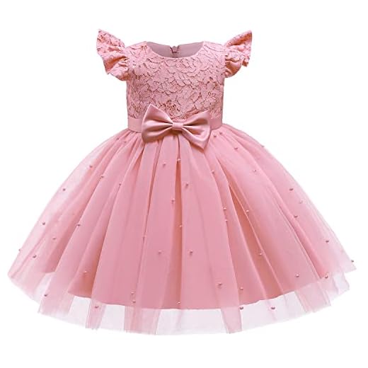 TTYAOVO Babyklänning för bröllop, festtåg, dop tutu-klänning för flickor, prinsessklänning