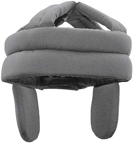 ASTARC Safety Helmet Thicken The Elderly Protective hat Anti-Fall Head Protector Ear Bumper hat Home Breathable Cotton Adjustable Head Protection Hat with Velcro Anti-Collision Soft Cap (Grey)