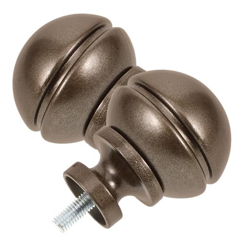 SOLUSTRE 2pcs Curtain Rod Plug Grommet Curtain Rods Galvanized Caps Curtains Silver Thick Small Decorative End Windows Modern Rustproof Finial Bronze with Drapery Dark Brown Abs Plastic