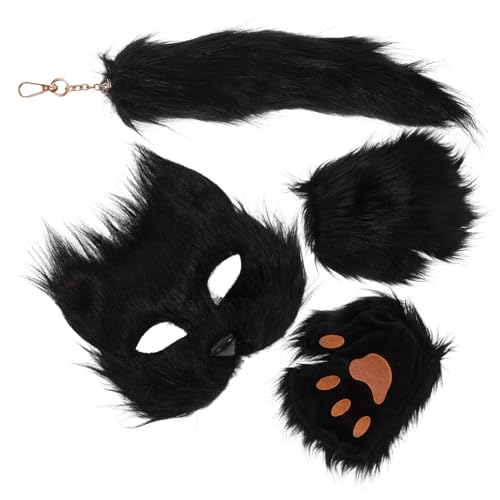 Masque et queue de renard costume de loup pour adulte Halloween